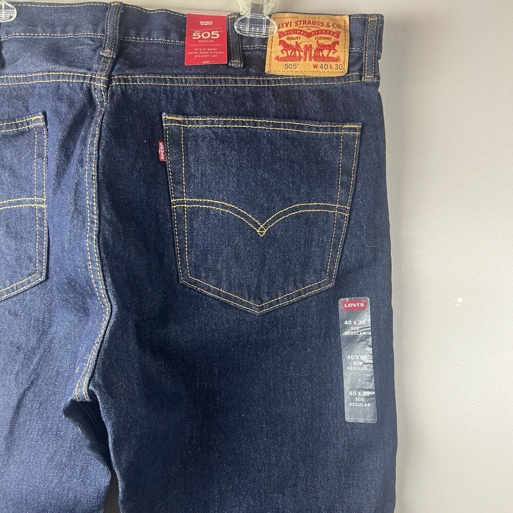 NWT Levi’s 505 Regular Fit Men’s Jeans 40 X 30 - Picture 6 of 9